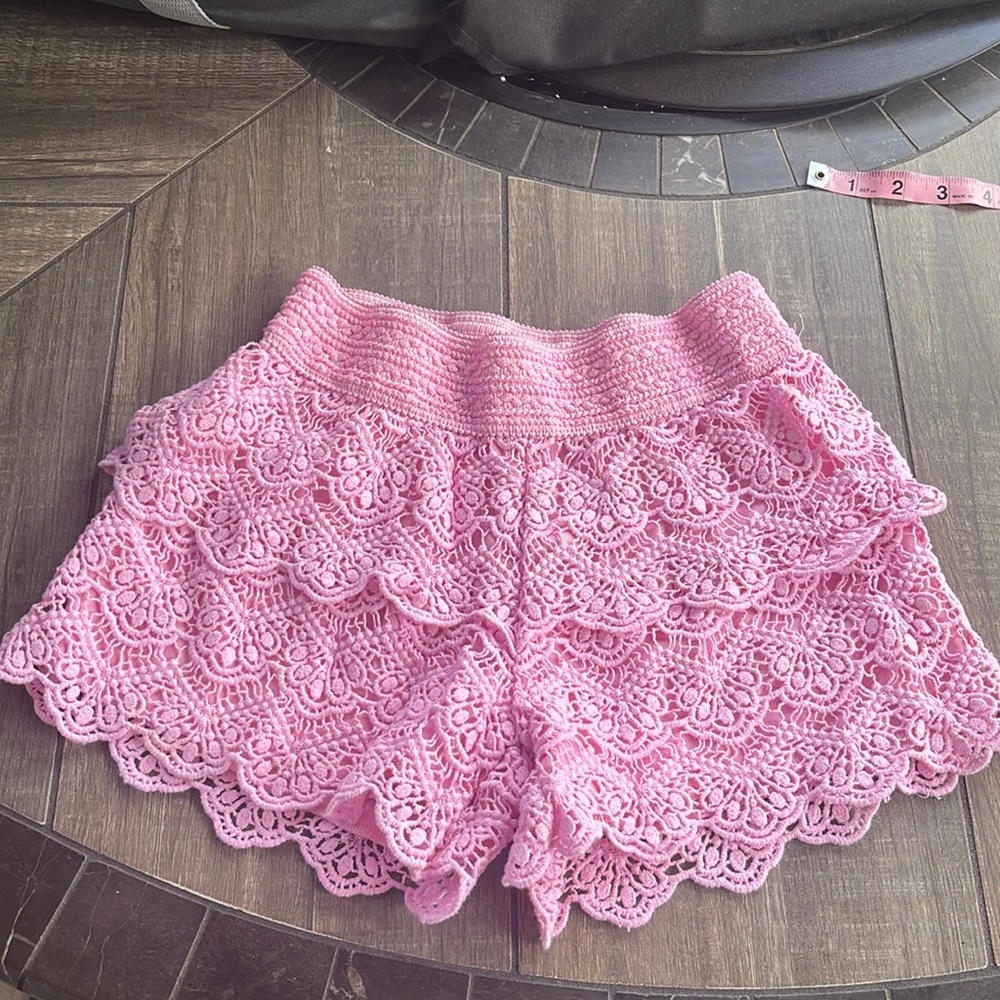 Justice Pink Lace Shorts Size 10 like new